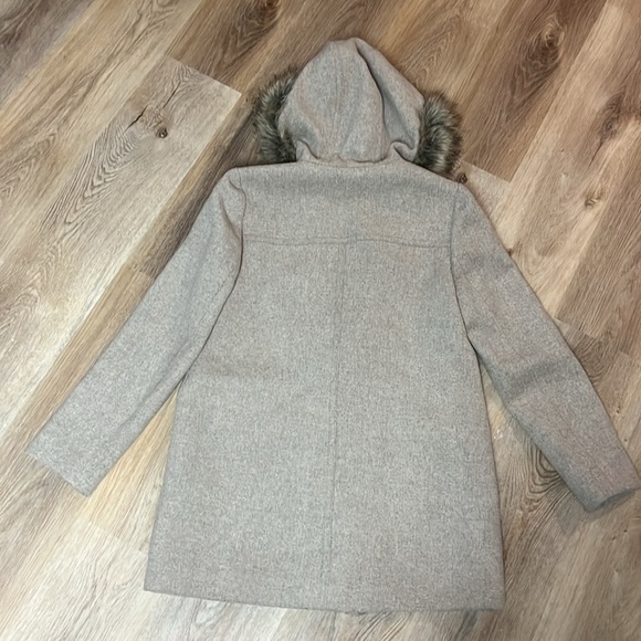 J Crew Factory Vail Parka Heather Stone  Fully Lined Wool Jacket size 6 - Picture 7 of 9